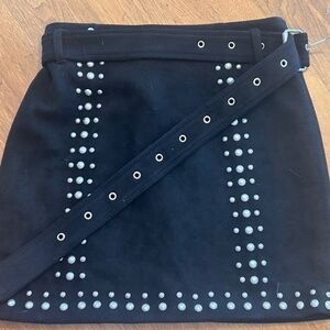 TOBI faux suede studded mini skirt